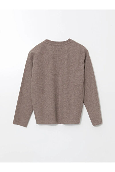 LC Waikiki Γυναικείο πλεκτό πουλόβερ LCW Vision Beige Crew Neck