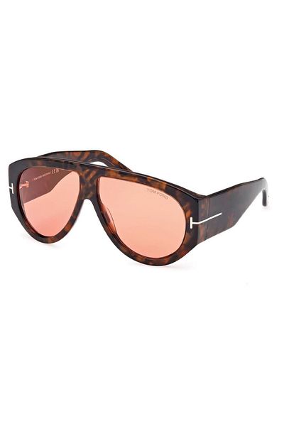 Tom Ford Unisex Sunglasses Bronson Tf1044 52S 60-12, Acetate, Brown Frame, Red Glass