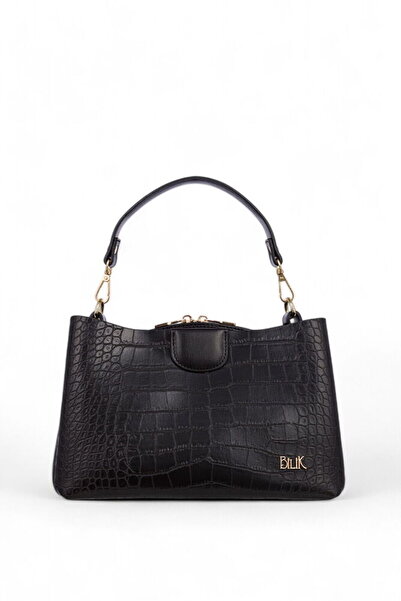 Bilik Deri Siyah-Kroko Kadın Omuz Çantası DLR 109
