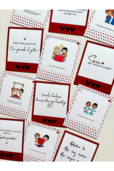 Pankart Evi 12 Pcs Şıpsevdi - Love - Valentine's Day Surprise Pola Card Set