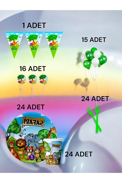VibeHome Safari Themed m Pack for 24 - Birthday Party and Fun Events