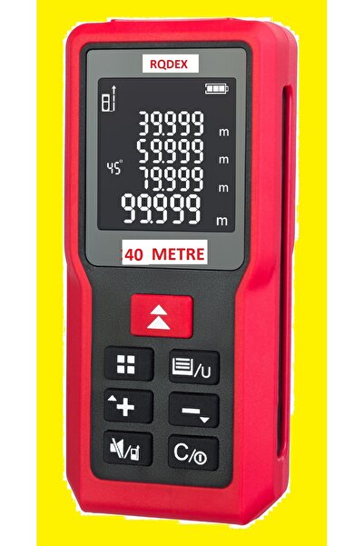RQDEX LAZER METRE 40 METRE MENZİL SU GEÇİRMEZ 100 HAFIZALI 2X1.5 V PİLLİ UZUN...
