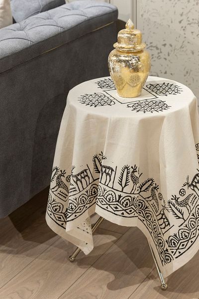 RH Rosehan Ethnic Patterned Linen and Cotton Fiskos Cover