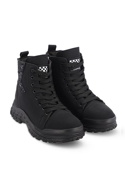 Esem Μαύρα γυναικεία μποτάκια Nubuck Herut