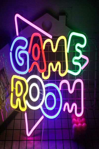 Extremmotif Game Room Neon Led Oyun Odası Neon Tabela 50cmx50cm