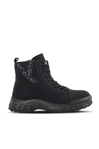 Esem Μαύρα γυναικεία μποτάκια Nubuck Herut