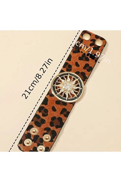 Ayzen Leopard Bracelet with Sun Stone