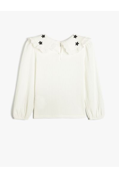 Koton Beige Embroidered Blouse For Girls
