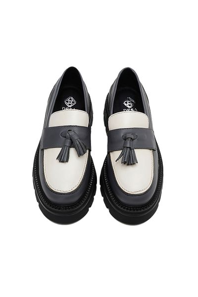 Desa Mocasini de dama din piele antracit