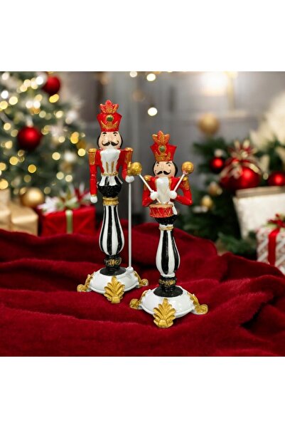 SNM Home Decoration SNM HOME DECORATİON- Polyester 2’li Kurşun Asker Şamdan Seti