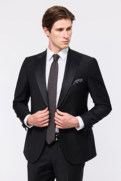 Edwards Erkek Siyah Yün Smokin