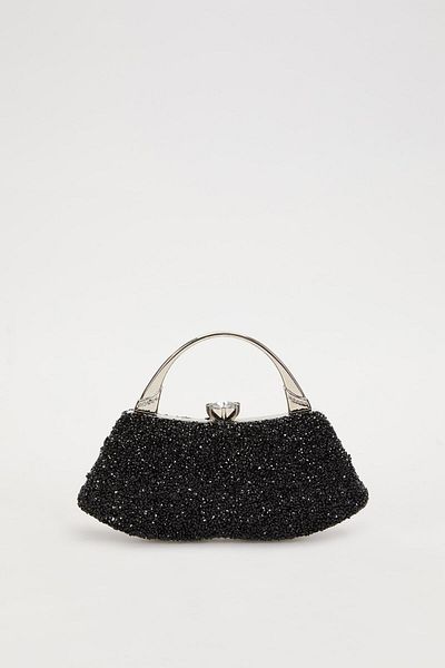 Levidor Mini Black Stone Evening Dress Handbag
