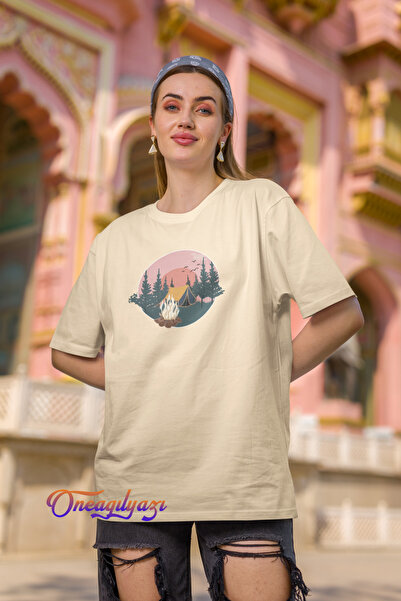 oneagılyazı Landscape Printed Oversize T-Shirt