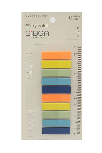 sibga tasarım Transparent Colored Post-It Note Paper - 200 Sheets Bookmark Sticker