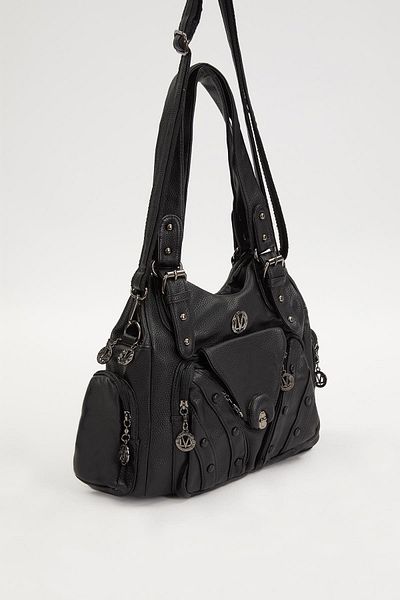Levidor Black Belt Strap Shoulder Bag