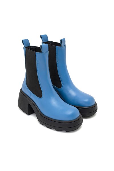 Desa Cizme din piele elastică laterală pentru femei Anton Blue