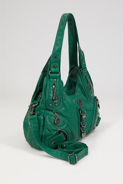 Levidor Green Metal Detailed Shoulder Bag