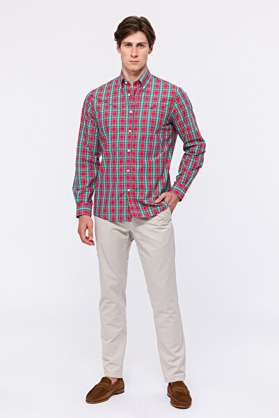 Edwards Erkek Açık Yeşil Cooper Fit Düğmeli Yaka Spor Gömlek