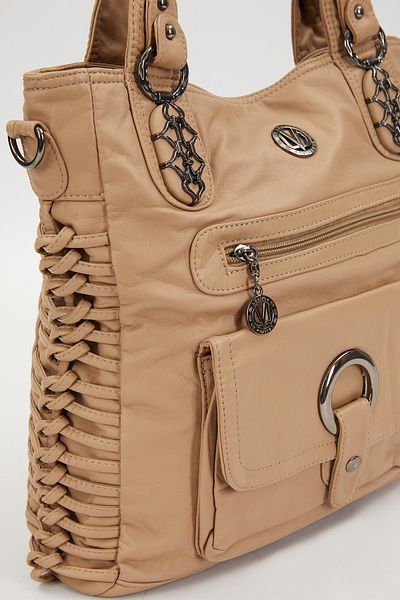 Levidor Cream Knot Detailed Shoulder Bag