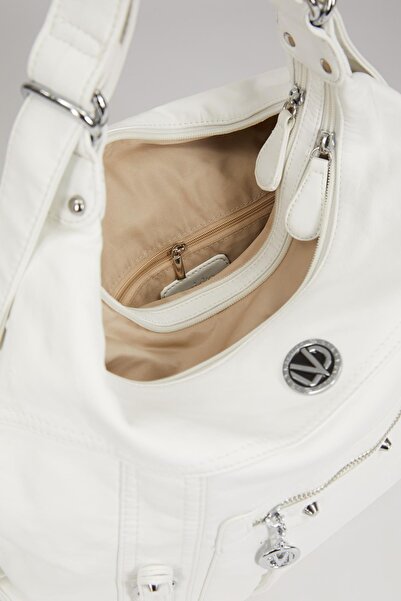 Levidor Біла сумка через плече з білими кишенями