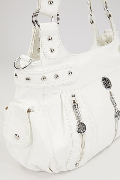 Levidor Geantă de umăr cu împânzire albă