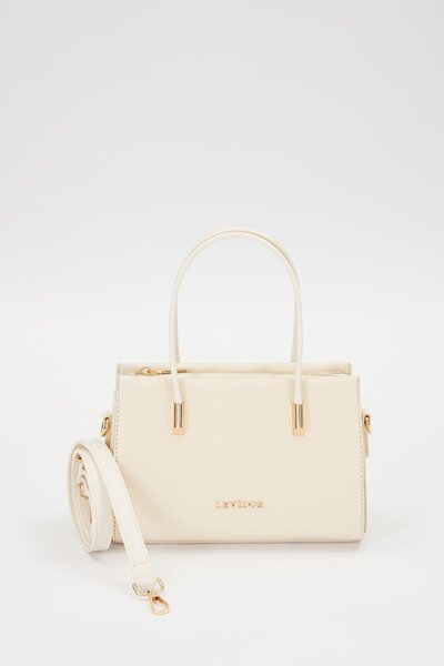 Levidor Cream Handbag with Hidden Pocket Detail