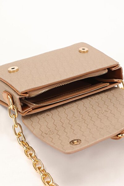 Levidor Geantă de umăr cu model de fagure de aur cu două culori