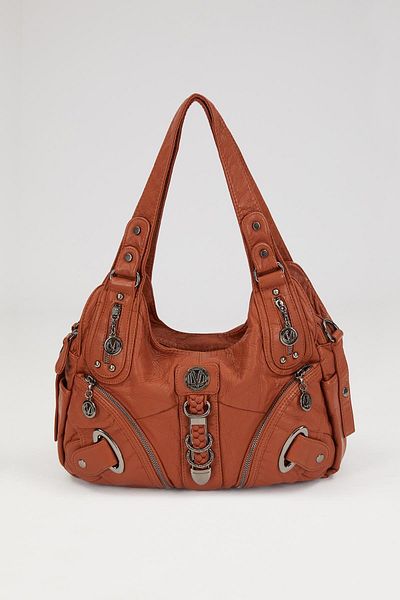 Levidor Orange Metal Detailed Shoulder Bag