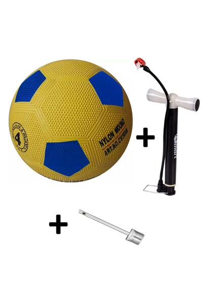 Janva FB  Maç Topu Futbol Topu Kauçuk + Pompa + Şişirme İğnesi Kanarya  Top