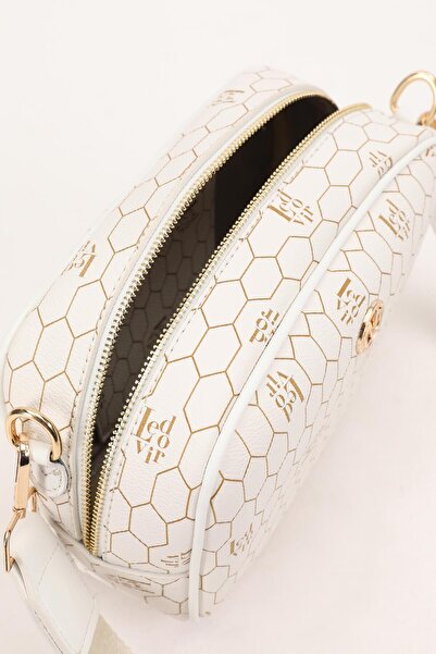 Levidor Beige Honeycomb Printed Shoulder Bag