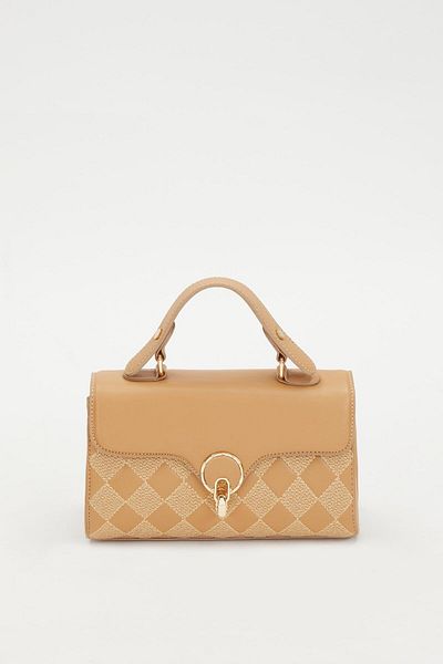 Levidor Nude Diamond Pattern Handbag