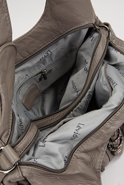 Levidor Τσάντα ώμου με γκρι μεταλλική λεπτομέρεια