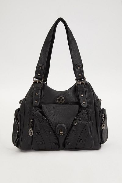 Levidor Black Belt Strap Shoulder Bag