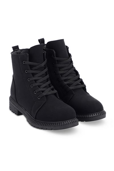 Esem Μαύρα γυναικεία μποτάκια Nubuck Hola