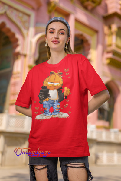 oneagılyazı Tricou oversize cu imprimeu GARFIELD