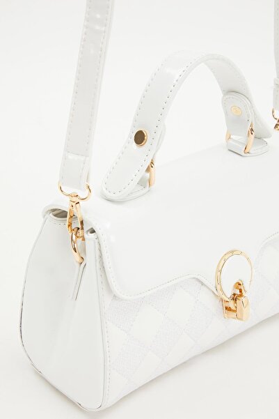 Levidor BEYAZ RUGAN Baklava Desen El Çantası