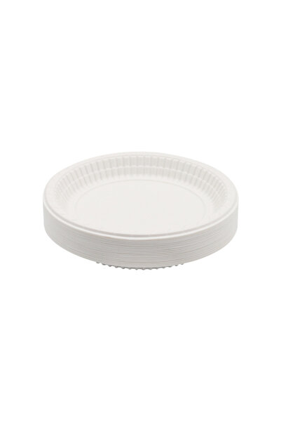 Kalbi Ticaret Plastik Tabak Kullan At Tabak 100'lü 17 Cm Beyaz Plastik Tabak