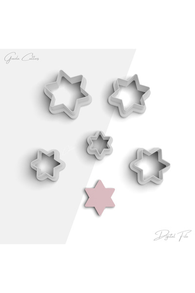 brocutters قالب قطع بوليمر كلاي على شكل نجمة سداسية، قالب حلق، قاطع طين، 5 مق...