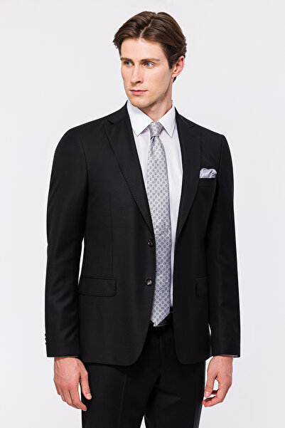 Edwards Erkek Siyah Delfino Yün Takım Elbise