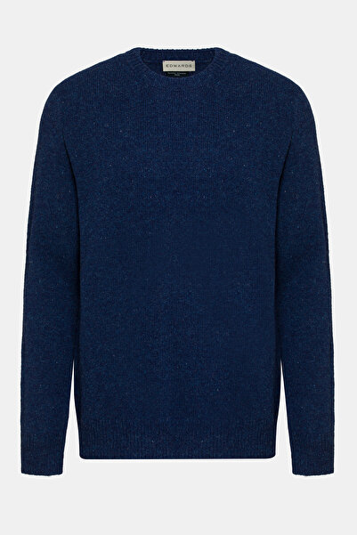 Edwards Erkek Lacivert Bisiklet Yaka Yün Kazak