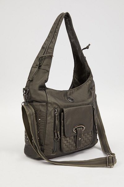 Levidor Gray Side Studded Shoulder Bag