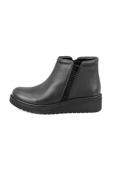 Desa Stella Black Γυναικείες Δερμάτινες Μπότες με φερμουάρ