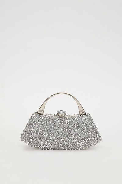 Levidor Geantă de mână rochie de seară Silver Stone