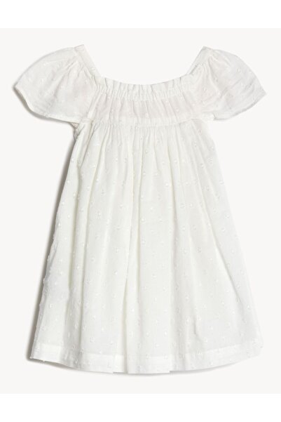 Marks & Spencer Saf Pamuklu Kısa Kollu Elbise (0-3 Yaş)