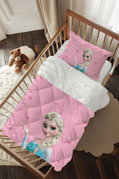 Talia Home Elsa Desenli Elsalı Bebek Beşik Uyku Seti TLABG-069