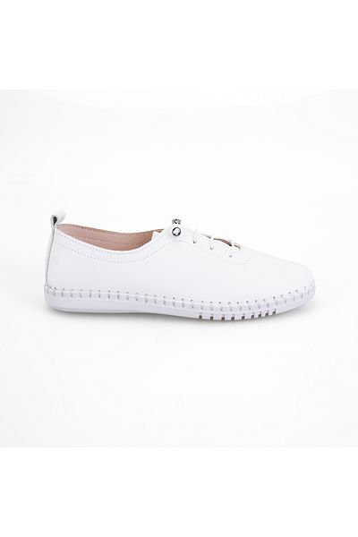 Desa Women's White Leather Casual Shoes