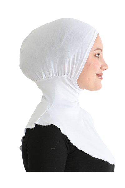 Modish Group Women's Neck Collar Hijab Hijab Practical Sports Bonnet - White