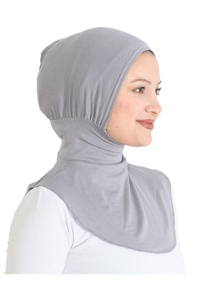 Modish Group Women's Neck Collar Hijab Hijab Practical Sports Bonnet - Gray