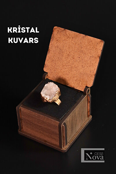 CessNova Sertifikalı Doğal Taş Yüzük Sevgililer Günü, Yeniyıl, Yılbaşı, Hediyesi (Ahşap Kutulu)