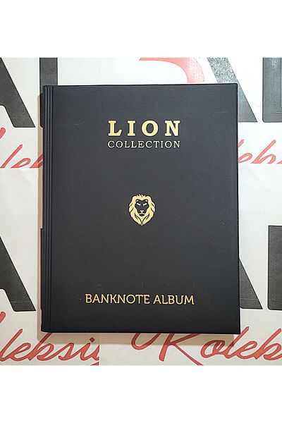 Lion Paper Coin Album, Large Size, 20 Pages with 120 Coin Capacity, Black Color